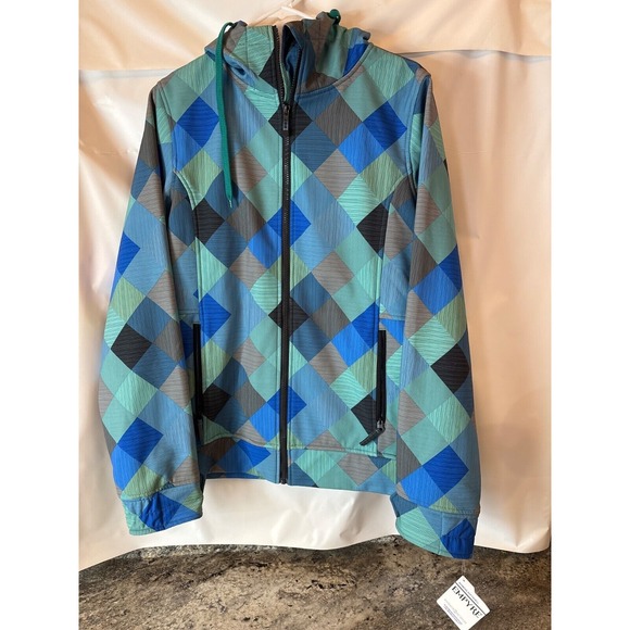 Empyre Technical Wear Jacket Multi Color Blues Diamond Pattern Womens‎ Large - Picture 1 of 13